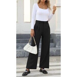 NiMin High Waisted Dress Pants With Pockets - Black - Pleated - Women's Size M